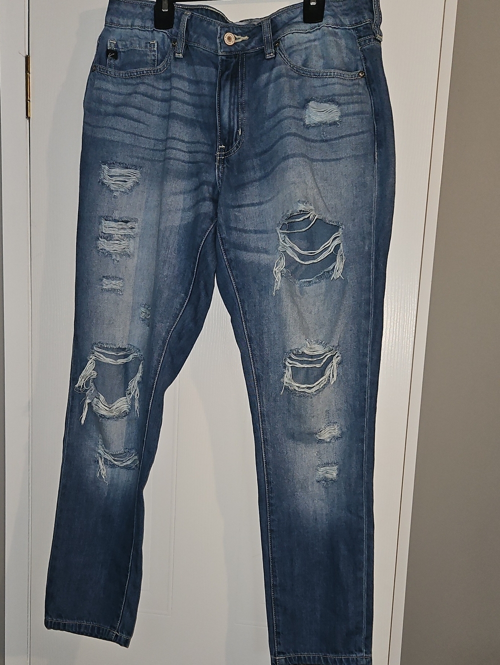 KanCan Distressed Medium Blue Boyfriend Jeans